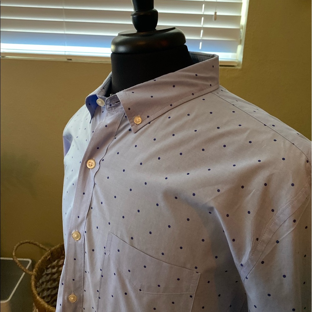 Bonobos Men’s XL Blue Polka Dot Dress Shirt Slim